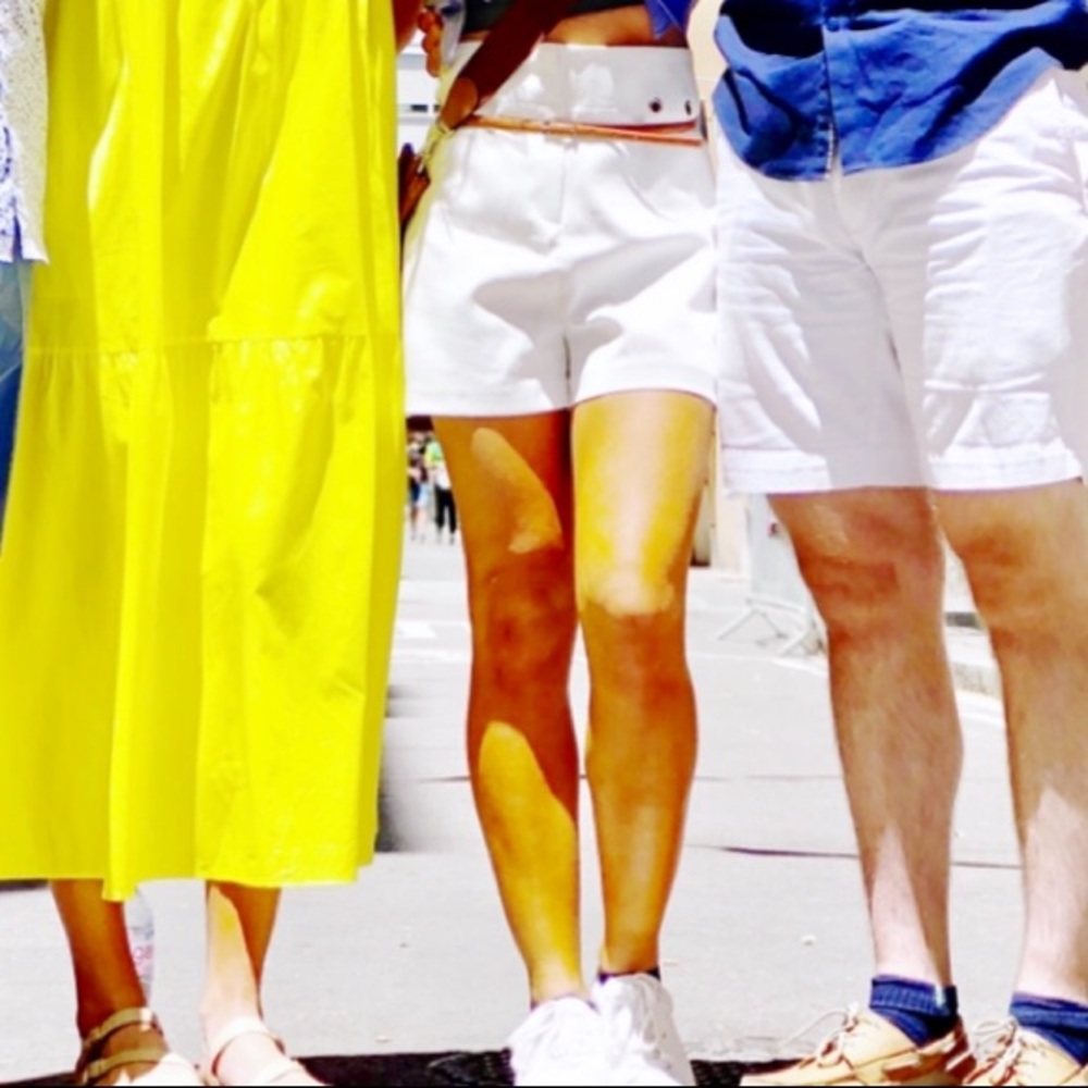 High waisted white shorts!